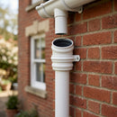76mm Traditional Aluminium Downpipe Socket Non-Eared Spare — RAL 9010 (in use)
