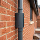 76mm Diameter Aluminium Downpipe Access Plate — RAL 7016 (in use)