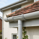 Deepflow Aluminium Gutter Outlet 63mm Dia – 130mm — RAL 7035 (in use)