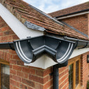 Half Round Aluminium Gutter Angle 90° - 125mm — RAL 7021 (in use)