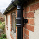 Traditional Downpipe Spare Socket Eared 76mm Diameter — RAL 9005 (in use)