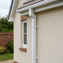 Aluminium Flush Joint Downpipe Sample — RAL 9016 / 72x72mm (in use)