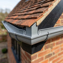 90° Aluminium Gutter Angle 130mm - Marine Grade — RAL 7037 (in use)