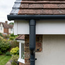 76mm Aluminium Gutter Outlet Spigot Extender – 250mm — RAL 7021 (in use)