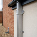 Traditional Aluminium Downpipe Sample — RAL 9006 / 72x72mm (in use)