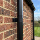 Aluminium Downpipe Clip 63mm Diameter - Flush Joint — Textured Black (in use)