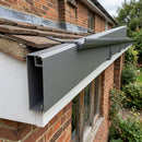 U Return Aluminium Fascia Board 30x25mm – 3m Length — RAL 7037 (in use)