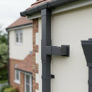 72x72mm Flush Joint Downpipe Branches — 92.5° & 112.5° — RAL 7016 / 92.5 Degrees (in use)