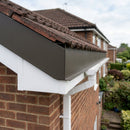 Aluminium Fascia Board Sample — RAL 7022 / 'L' Return (in use)