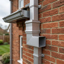 Traditional Aluminium Downpipe Bends 72x72mm – 92.5° & 112.5° — RAL 9006 / 92.5 Degrees (in use)