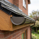 Half Round Aluminium Gutter Stop End - 125mm — RAL 7022 (in use)