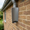 63mm Diameter Aluminium Downpipe Access Plate — RAL 7037 (in use)