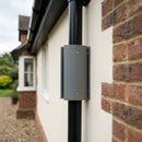76mm Diameter Aluminium Downpipe Access Plate — RAL 7037 (in use)