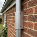 76mm Diameter Aluminium Downpipe Access Plate — RAL 9006 (in use)