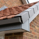 Aluminium Coping Stop End – Secret Fix 75mm — RAL 7022 (in use)