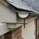 Half Round Aluminium Gutter Rise and Fall Bracket 125mm — RAL 7022 (in use)