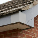 Aluminium Fascia Board Joint Cover V Return — RAL 7036 (in use)