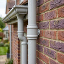 76mm Traditional Aluminium Downpipe Socket Non-Eared Spare — RAL 7035 (in use)