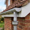 76mm Aluminium Gutter Outlet Spigot Extender – 250mm — RAL 9006 (in use)