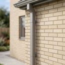 Flush Joint Aluminium Downpipe 72×72mm × 3m — RAL 7036 (in use)