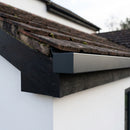 Aluminium Coping Stop End – Secret Fix 75mm — RAL 7021 (in use)