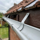 130mm Deepflow Gutter Side Rafter Bracket – Aluminium — RAL 7035 (in use)