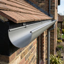 Half Round Gutter Sample – Aluminium — RAL 7036 (in use)