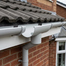 Half Round Aluminium Gutter Outlet 76mm – Marine Grade — RAL 7035 (in use)