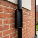 63mm Diameter Aluminium Downpipe Access Plate — RAL 9005 (in use)