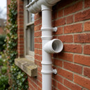 63mm Diameter Traditional Downpipe Branches 92.5° & 112.5° — RAL 9016 / 112.5 Degrees (in use)
