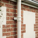 Traditional Aluminium Downpipe 76mm Diameter × 3m Eared Socket — RAL 9010 (in use)