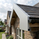 U Return Aluminium Fascia Board Gable Box Ends — RAL 7035 (in use)