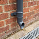 Traditional Aluminium Downpipe Shoe 63mm Diameter — RAL 7016 (in use)