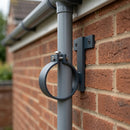 Adjustable Aluminium Pipe Clip 63mm Diameter — RAL 7016 (in use)