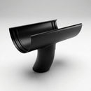 Half Round Aluminium Gutter Outlet 63mm Dia. 125mm — RAL 9005