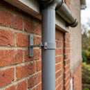 Adjustable Aluminium Pipe Clip 63mm Diameter — RAL 7037 (in use)