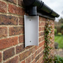 63mm Diameter Aluminium Downpipe Access Plate — RAL 7035 (in use)