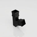 72x72mm Traditional Square Aluminium Downpipe Branches — Textured Black / 112.5 Degrees