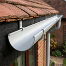 Half Round Aluminium Gutter 125mm x 3m Marine Grade — RAL 7035 (in use)