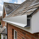 V Return Aluminium Fascia Board 30mm 45° 3m — RAL 9006 (in use)