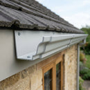 Moulded Ogee Aluminium Gutter Length 125 x 100mm x 1.83m — RAL 7035 (in use)