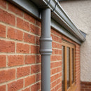 76mm Traditional Aluminium Downpipe Socket Non-Eared Spare — RAL 7037 (in use)