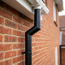 76mm Diameter Flush Joint Aluminium Downpipe Bends — Textured Black / 112.5 Deg (in use)