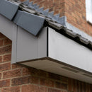 L Return Aluminium Fascia Board Joint Cover — RAL 7036 (in use)