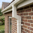 Flush Joint Aluminium Downpipe Bend 72x72mm — RAL 9016 / 112.5 Degrees (in use)