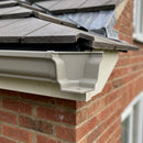 Moulded Ogee Gutter Right Hand Stop End 125 x 100mm — RAL 7036 (in use)