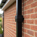 Flush Joint Internal Jointer 72x72mm Aluminium Downpipe — RAL 9005 (in use)