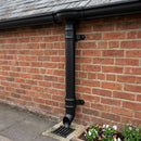 Traditional Aluminium Downpipe Shoe 63mm Diameter — RAL 9005 (in use)