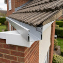 Aluminium Box Gutter Stop End 135 x 100mm — RAL 9006 (in use)