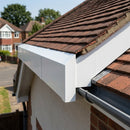 L Return Fascia Board Angle Covers – Aluminium Corner Fascia — RAL 9016 / 90 Deg Internal Angle (in use)